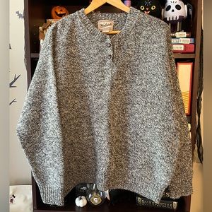 Wool rich wool blend sweater brown marled large